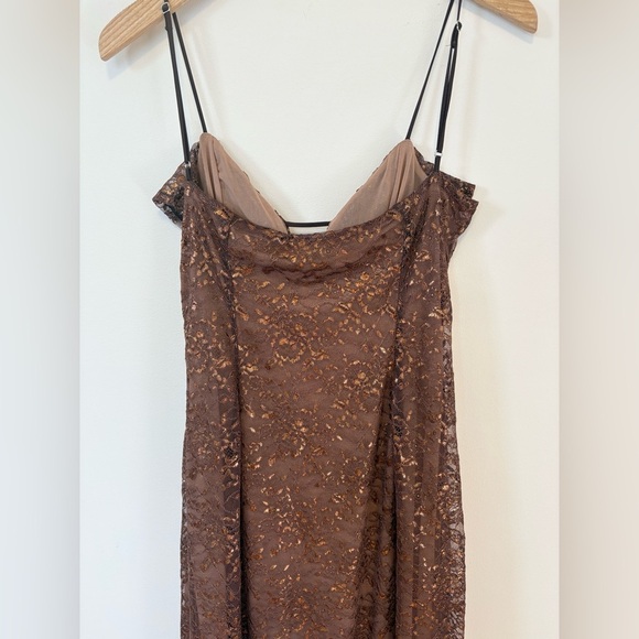 House of CB LUCIANNA Espresso Lace Maxi Dress , sz : medium - Picture 7 of 16